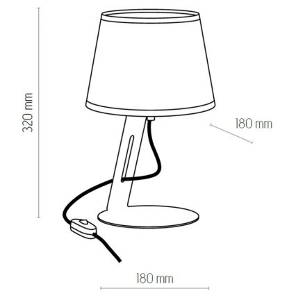 Laualamp GRACIA 1xE27/60W/230V valge