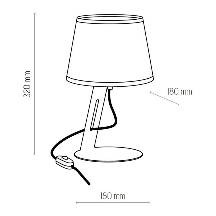 Laualamp GRACIA 1xE27/60W/230V valge