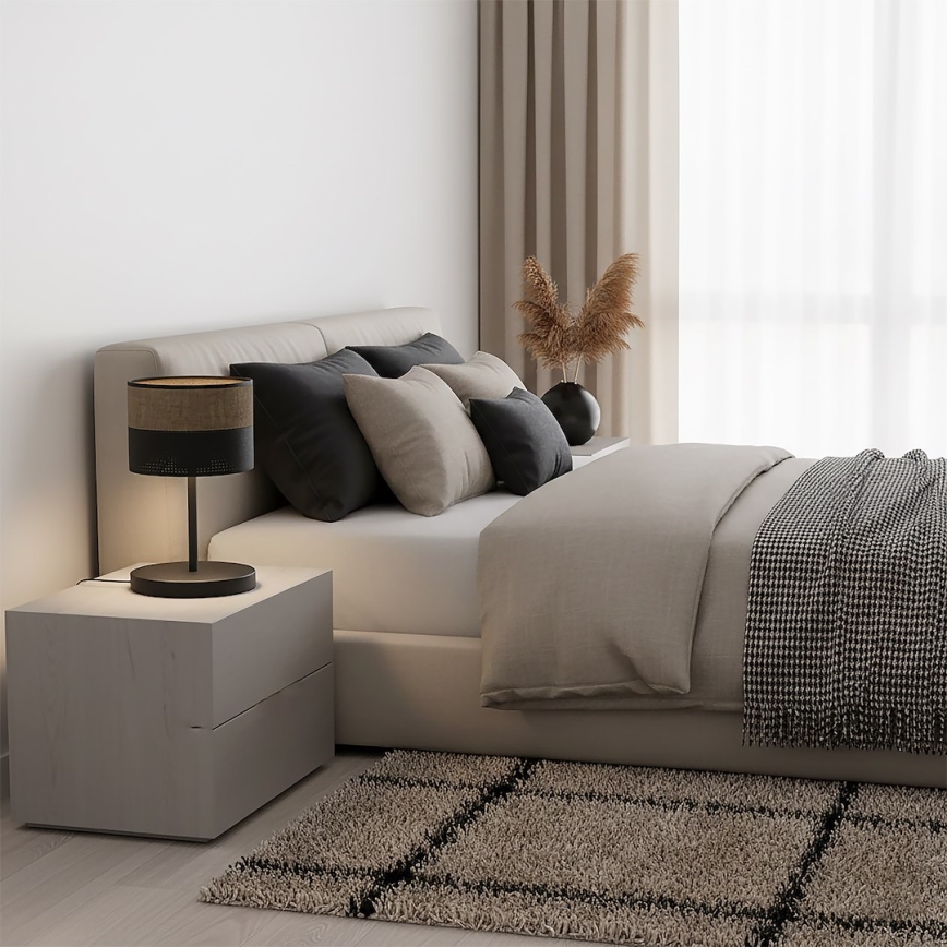 Laualamp KARBON 1xE27/15W/230V must/pruun