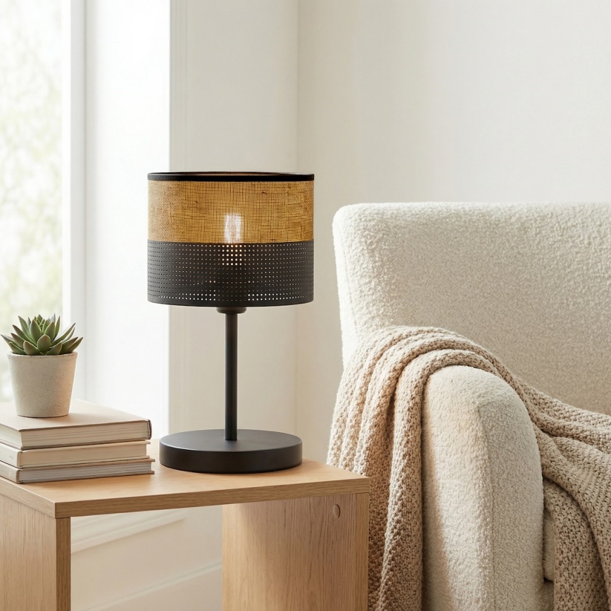 Laualamp KARBON 1xE27/15W/230V must/pruun