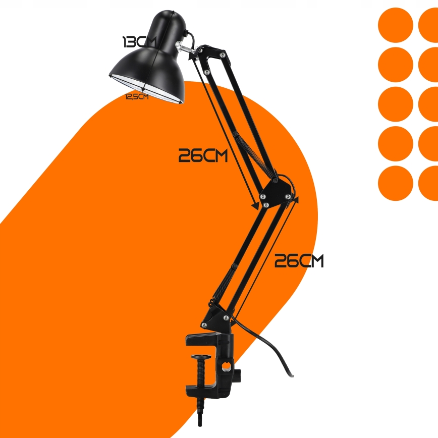Laualamp klambriga 1xE27/60W/230V must
