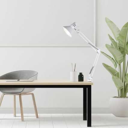 Laualamp klambriga WORKER 1xE27/10W/230V, valge