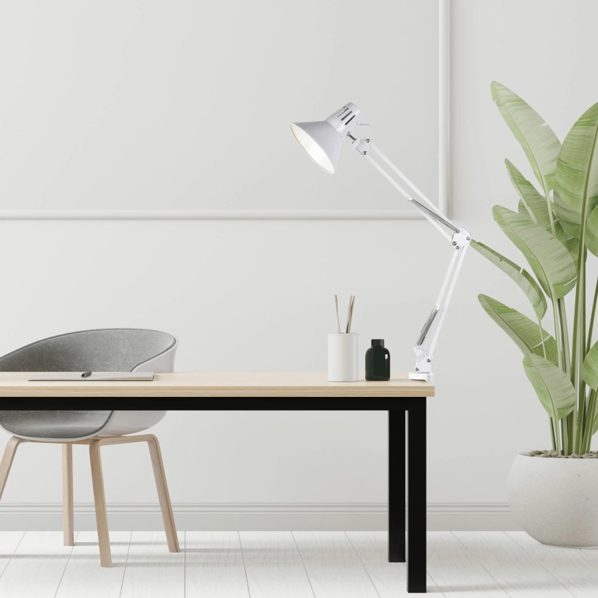 Laualamp klambriga WORKER 1xE27/10W/230V, valge