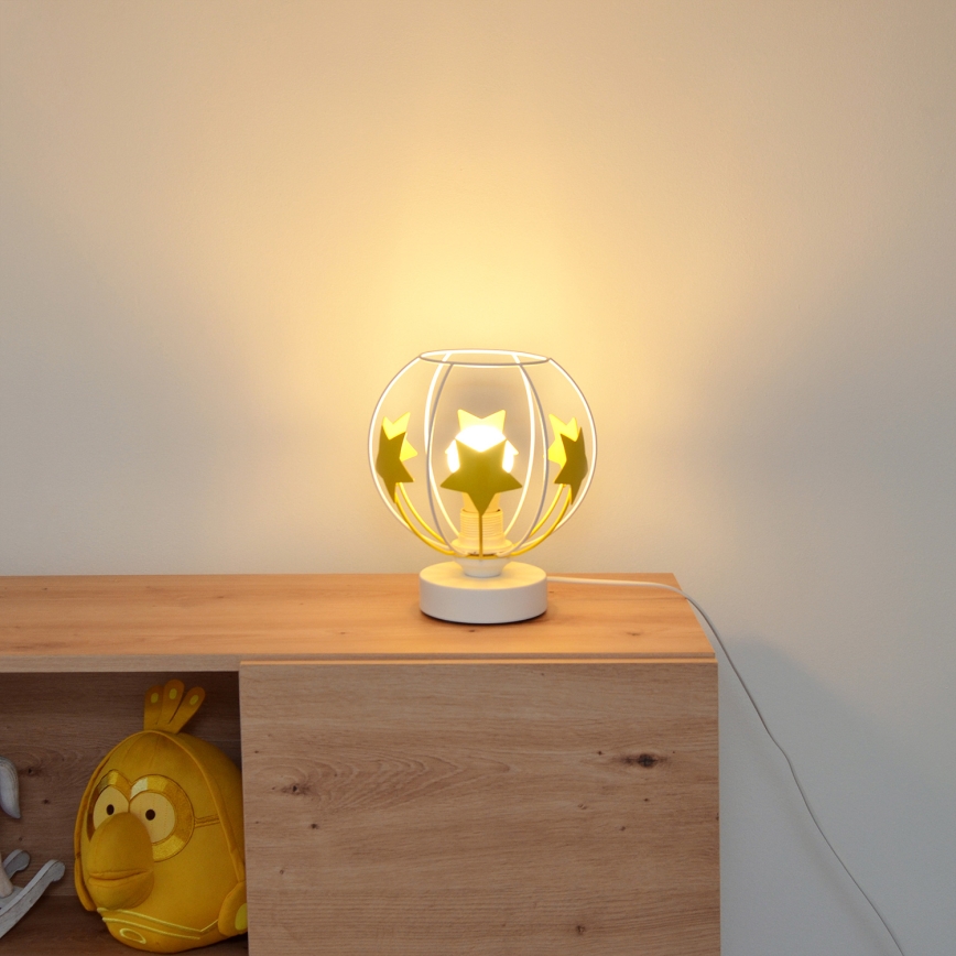 Laualamp lastele STARS 1xE27/15W/230V kollane/valge