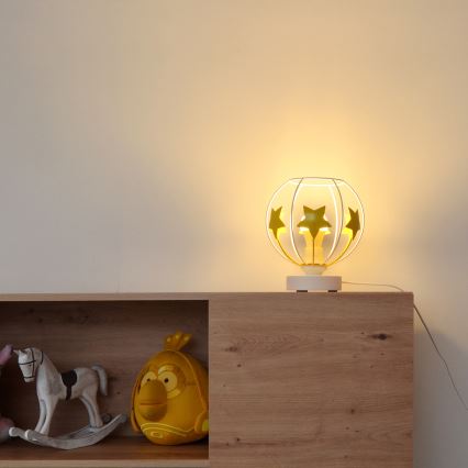 Laualamp lastele STARS 1xE27/15W/230V kollane/valge