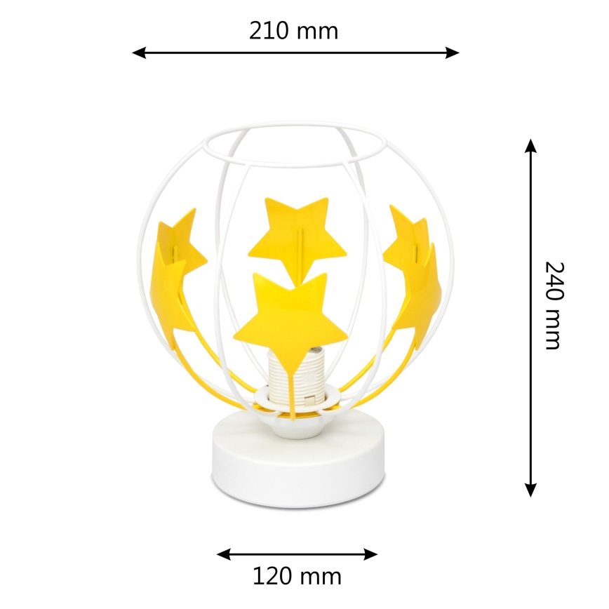 Laualamp lastele STARS 1xE27/15W/230V kollane/valge