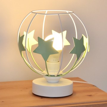 Laualamp lastele STARS 1xE27/15W/230V roheline/valge