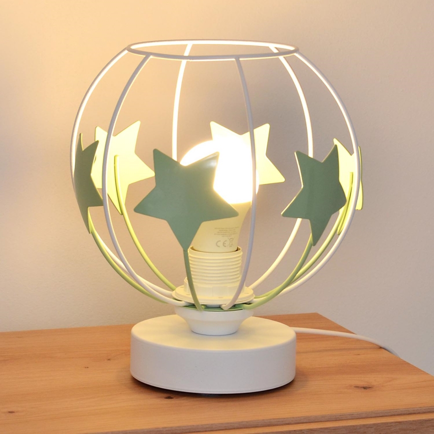 Laualamp lastele STARS 1xE27/15W/230V roheline/valge