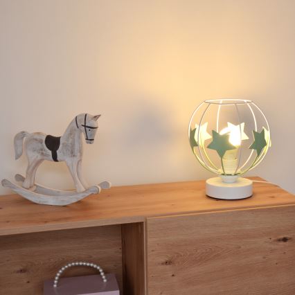 Laualamp lastele STARS 1xE27/15W/230V roheline/valge