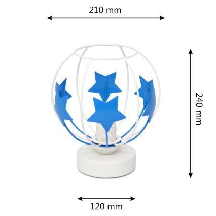 Laualamp lastele STARS 1xE27/15W/230V sinine/valge