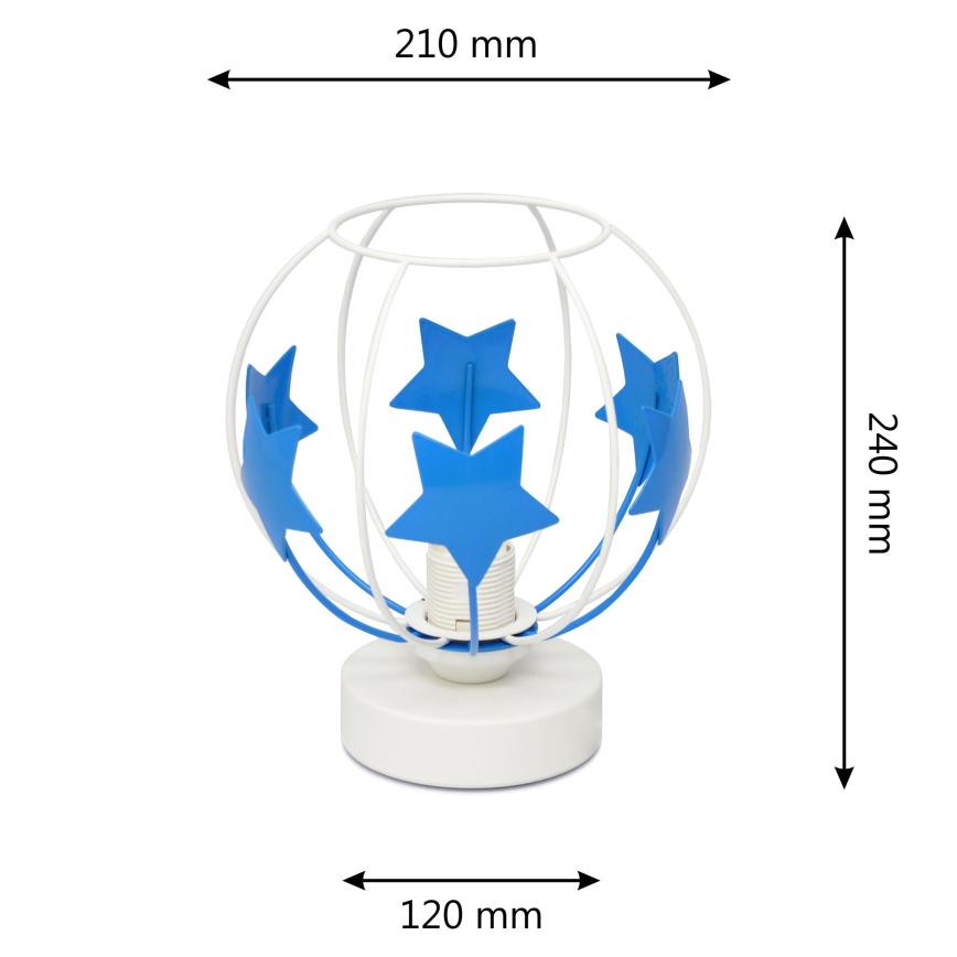 Laualamp lastele STARS 1xE27/15W/230V sinine/valge