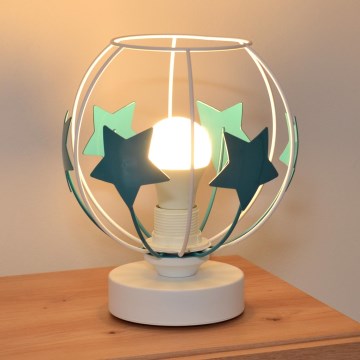 Laualamp lastele STARS 1xE27/15W/230V türkiis/valge