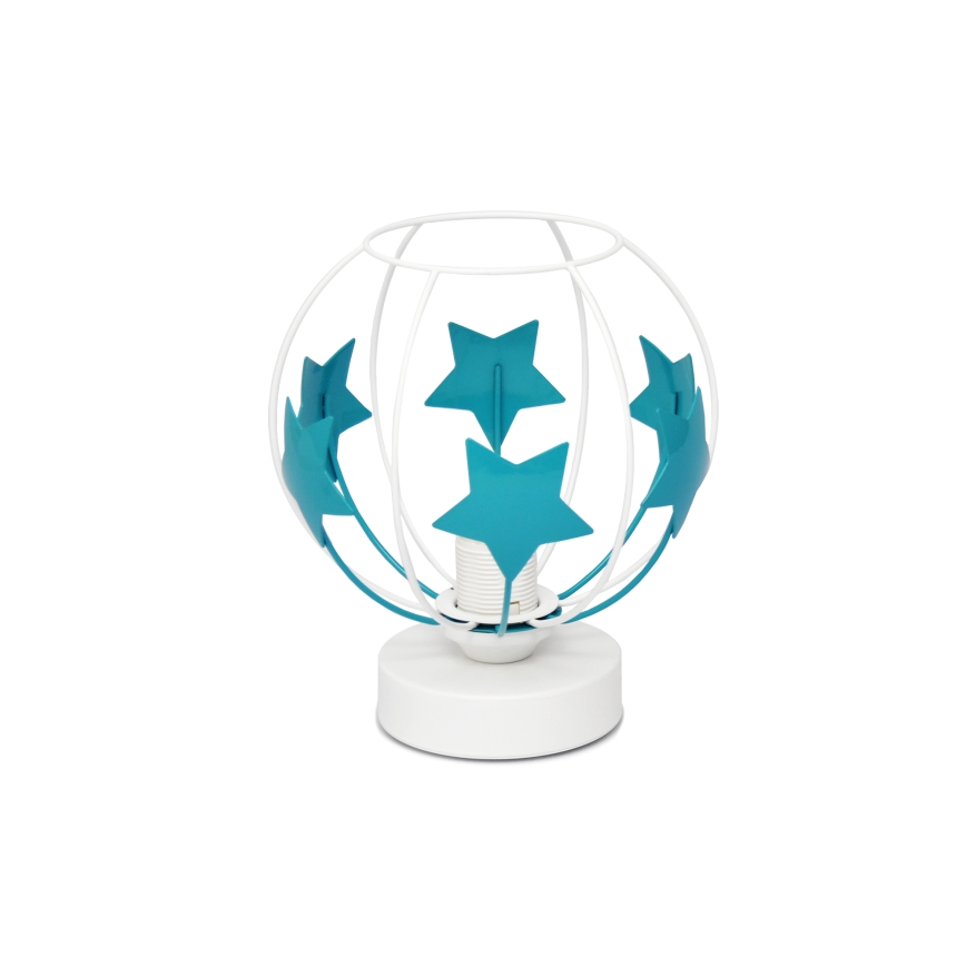 Laualamp lastele STARS 1xE27/15W/230V türkiis/valge