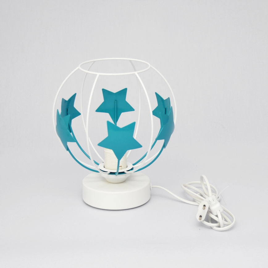 Laualamp lastele STARS 1xE27/15W/230V türkiis/valge