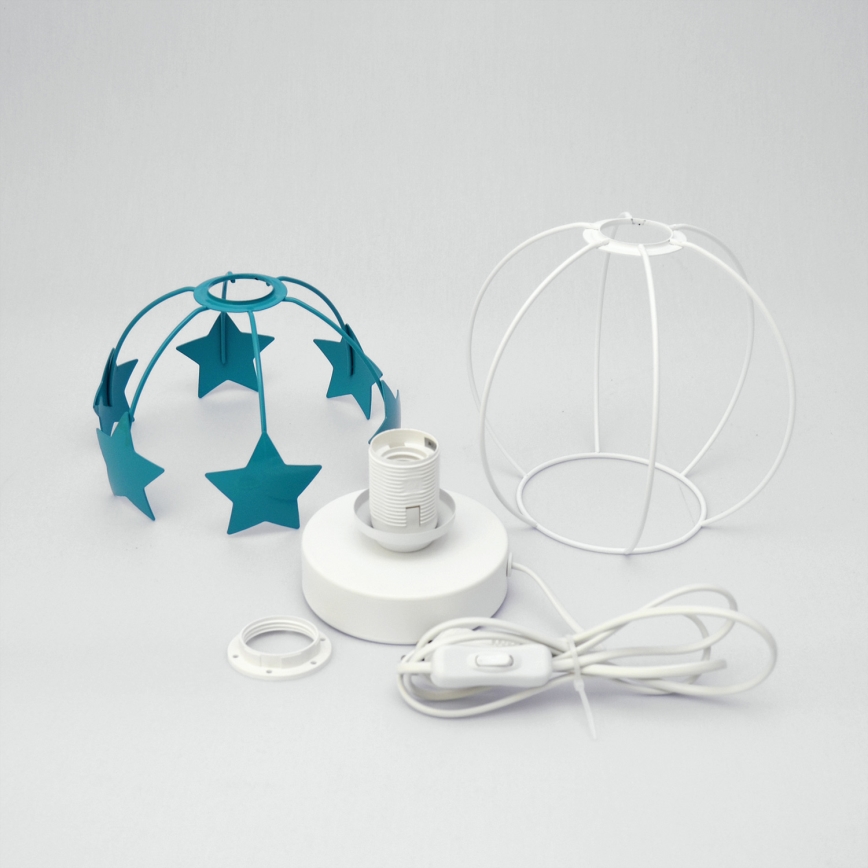 Laualamp lastele STARS 1xE27/15W/230V türkiis/valge