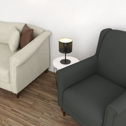 Laualamp LOFT SHADE 1xE27/60W/230V diameeter 18 cm must/kuldne