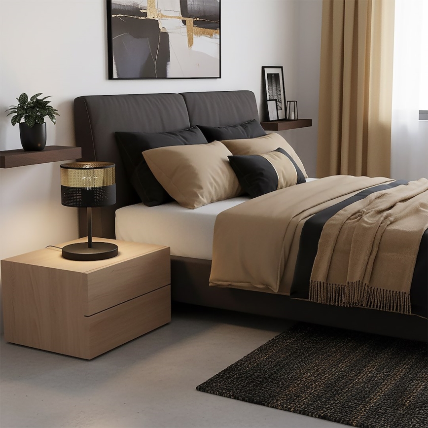 Laualamp LUX 1xE27/15W/230V must/kuldne