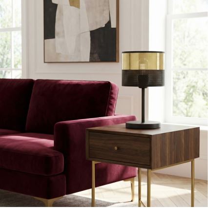 Laualamp LUX 1xE27/15W/230V must/kuldne