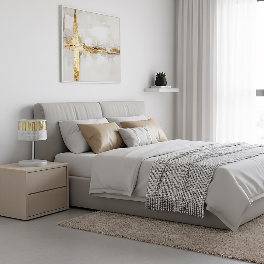 Laualamp LUX 1xE27/15W/230V valge/kuldne