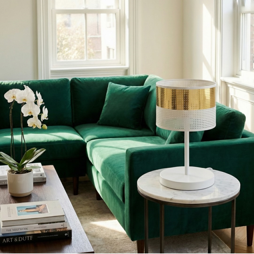 Laualamp LUX 1xE27/15W/230V valge/kuldne