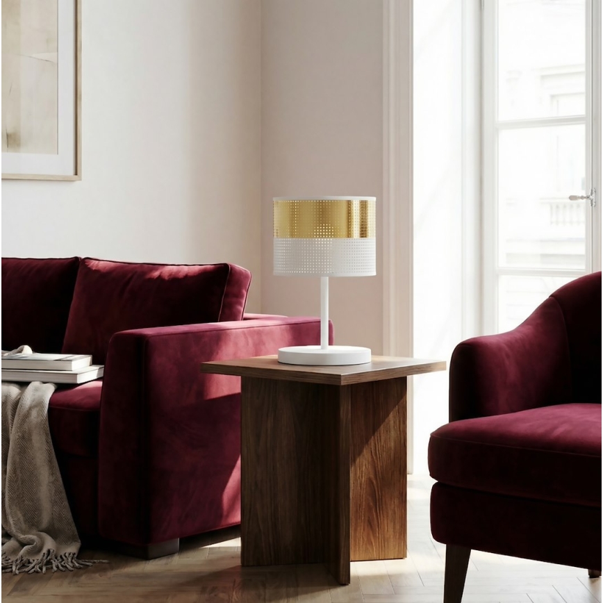 Laualamp LUX 1xE27/15W/230V valge/kuldne