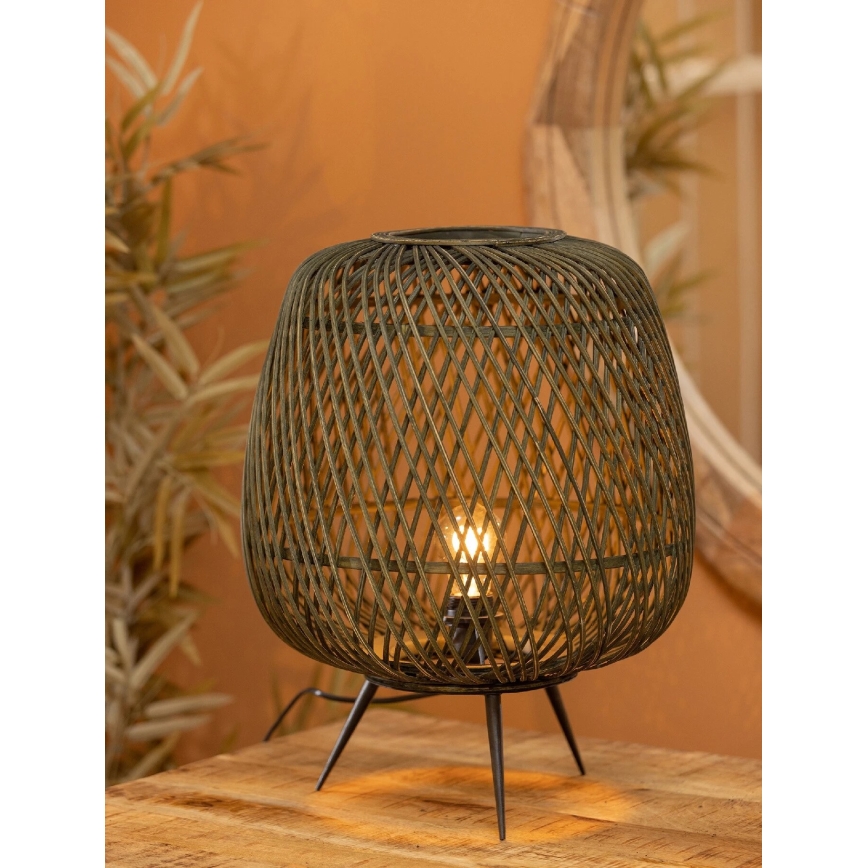 Laualamp MOZA 1xE27/60W/230V bambus roheline