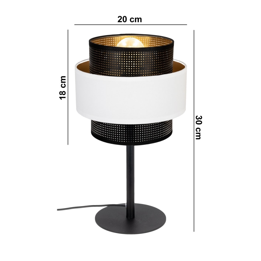 Laualamp NESS 1xE27/60W/230V must/valge
