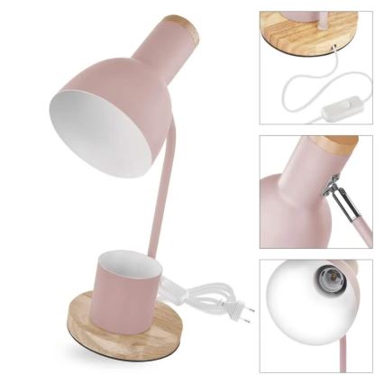 Laualamp POPPY 1xE27/25W/230V roosa