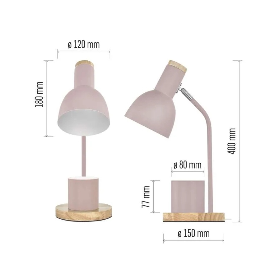 Laualamp POPPY 1xE27/25W/230V roosa
