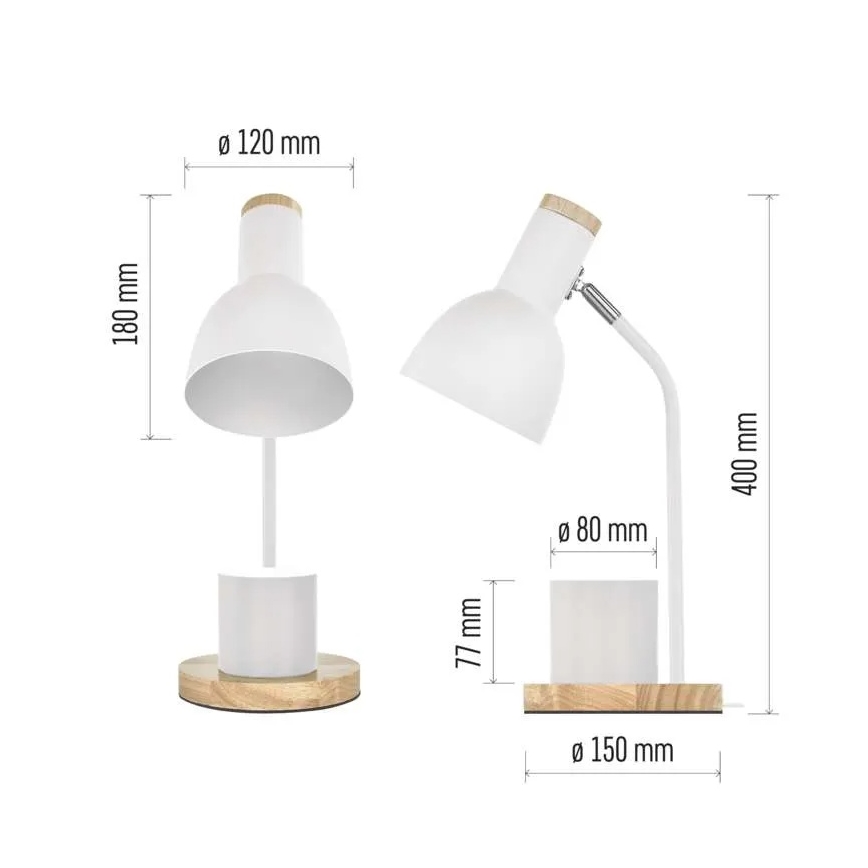 Laualamp POPPY 1xE27/25W/230V valge