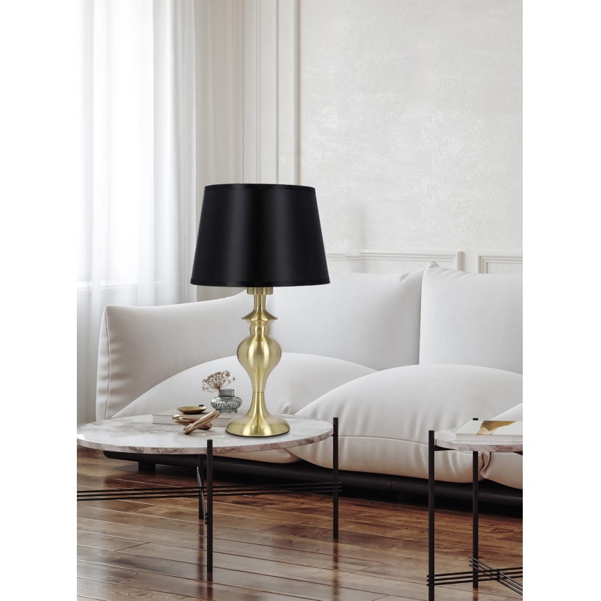 Laualamp PRIMA GOLD 1xE27/60W/230V must/kuldne