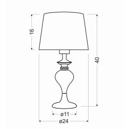 Laualamp PRIMA GOLD 1xE27/60W/230V must/kuldne