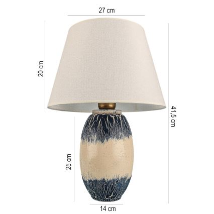 Laualamp RAMZES 1xE27/40W/230V beež/sinine