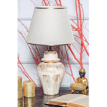 Laualamp RAMZES 1xE27/40W/230V kreemjas/kuldne