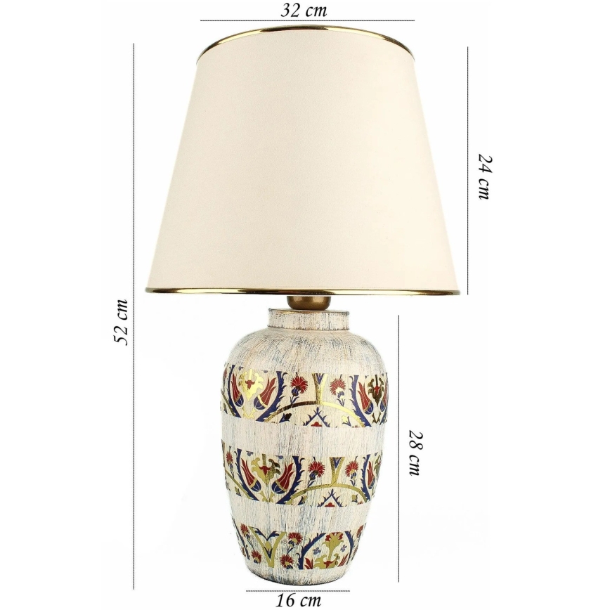 Laualamp RAMZES 1xE27/40W/230V kreemjas/kuldne