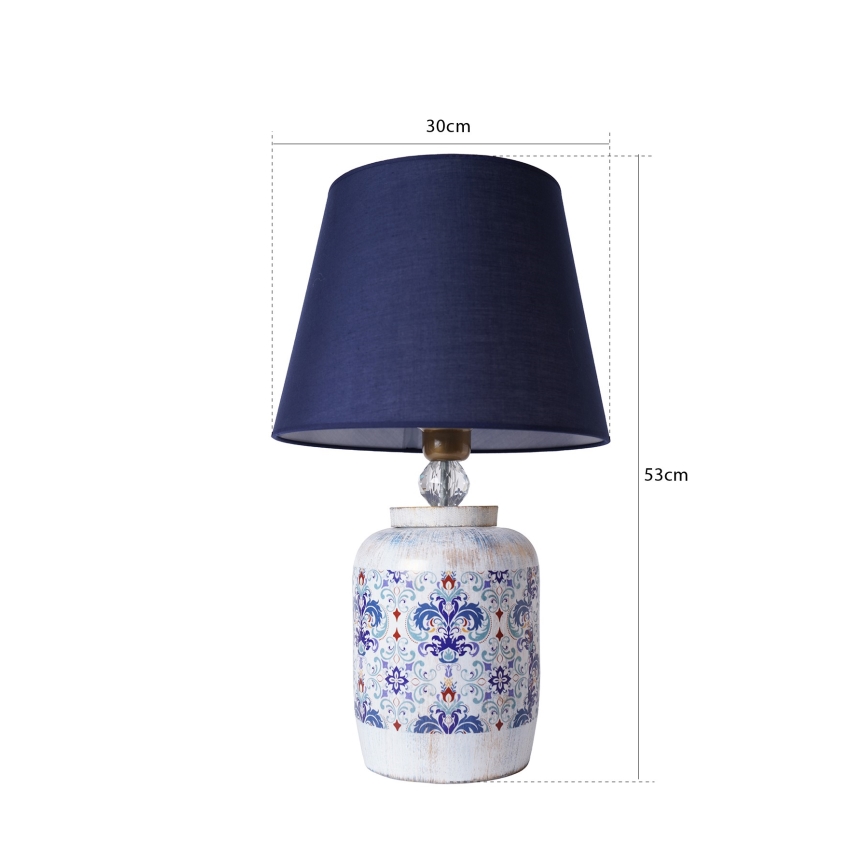 Laualamp RAMZES 1xE27/40W/230V sinine/valge