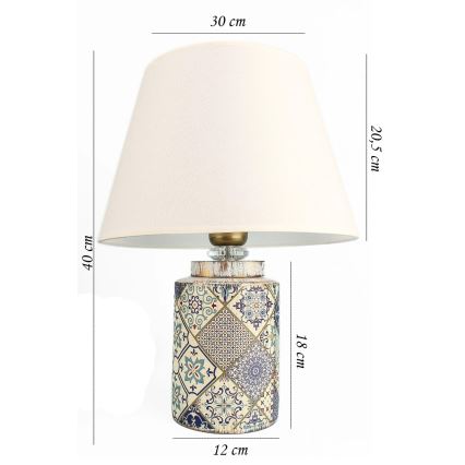 Laualamp RAMZES 1xE27/40W/230V valge/hall