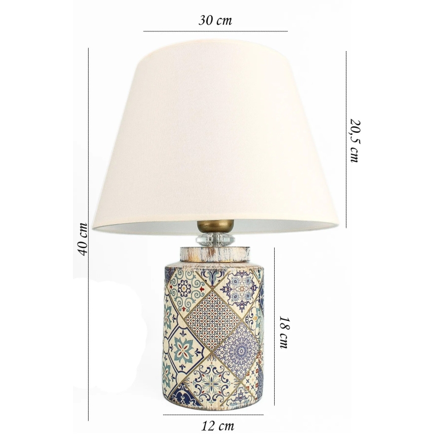 Laualamp RAMZES 1xE27/40W/230V valge/hall