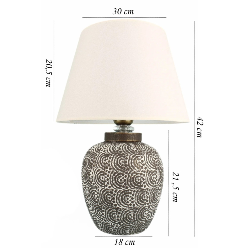 Laualamp RAMZES 1xE27/40W/230V valge/hall