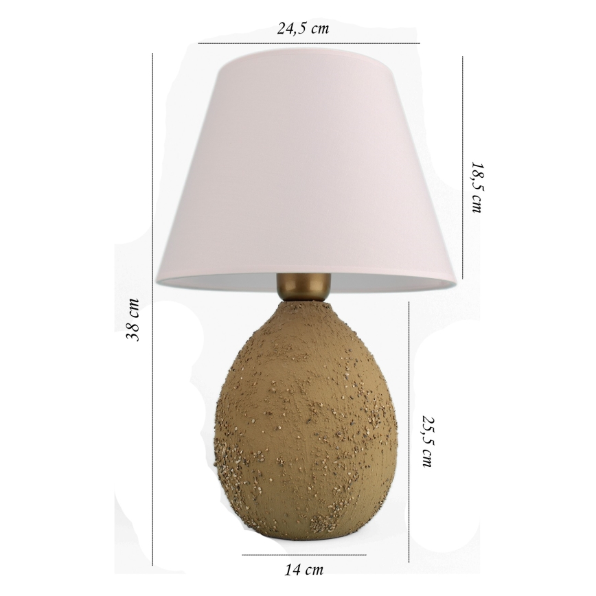 Laualamp RAMZES 1xE27/40W/230V valge/pruun