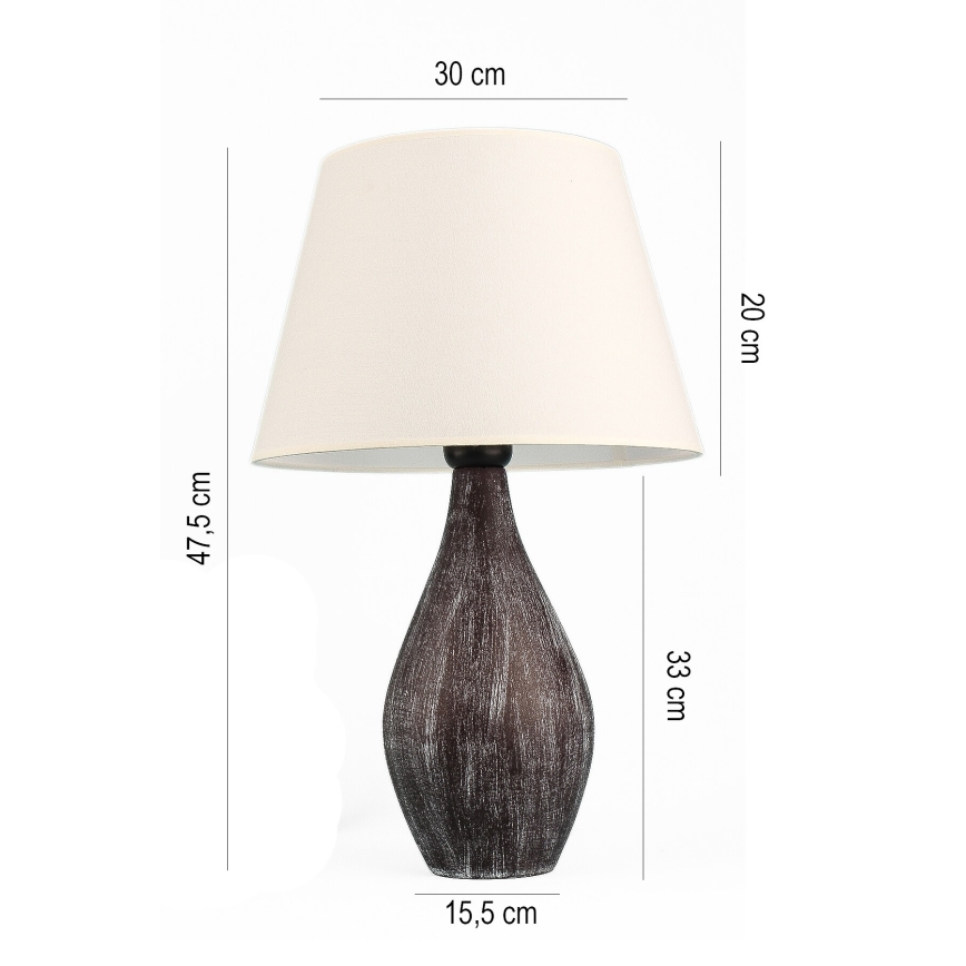 Laualamp RAMZES 1xE27/40W/230V valge/pruun