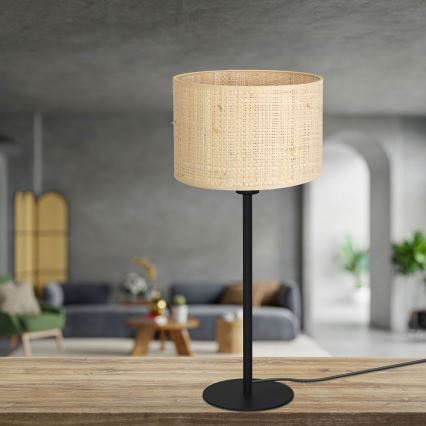 Laualamp RATTAN 1xE27/60W/230V diameeter 25 cm punutud
