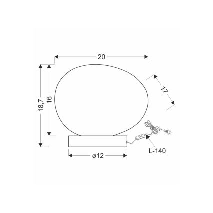Laualamp STONES 1xE27/40W/230V