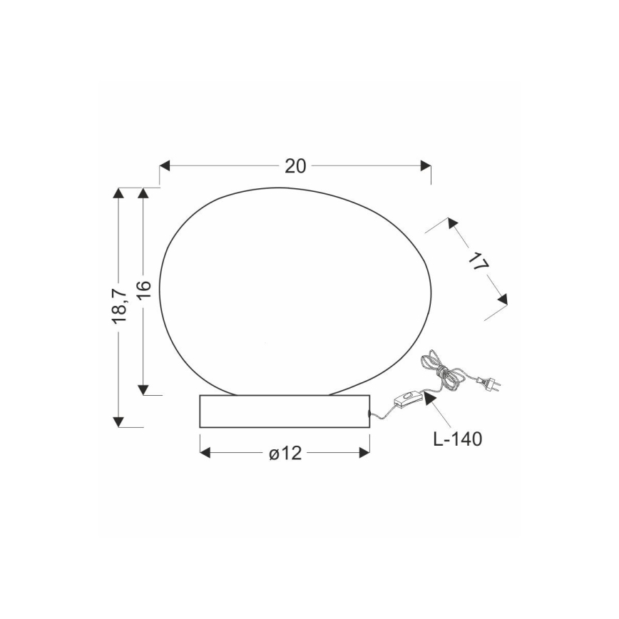 Laualamp STONES 1xE27/40W/230V