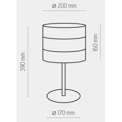 Laualamp TAGO 1xE27/15W/230V must/kuldne