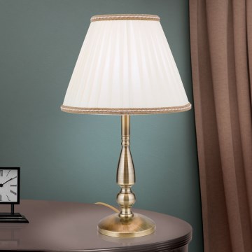 Laualamp TONIA 1xE27/60W/230V d. 30 cm valge/pronks