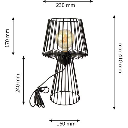 Laualamp TORRI 1xE27/15W/230V must