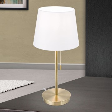 Laualamp USB pordiga LUDWIG 1xE27/40W/230V 50 cm valge/kuldne