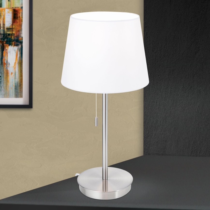 Laualamp USB pordiga LUDWIG 1xE27/40W/230V 50 cm valge/matt kroom