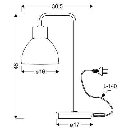 Laualamp VARIO 1xE27/60W/230V